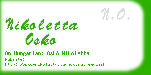nikoletta osko business card